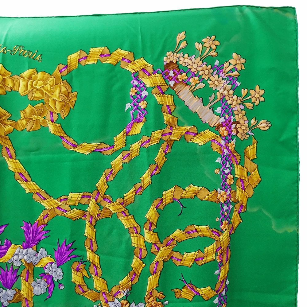 Hermes Scarf Carre90 LE SACRE du PRINTEMPS Spring Festival Silk Large Stylish r0 thumbnail 4