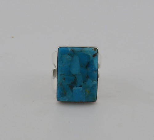 Jay King DTR Sterlingsilber Türkis Rechteck Ring - Größe 7 - Artikel #S823 - Bild 3 von 8