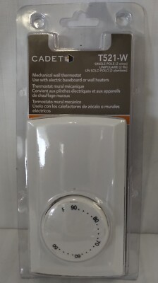 Cadet T521-W Single Pole Thermostat Kit for electric baseboard/wall  heaters(NEW) | eBay