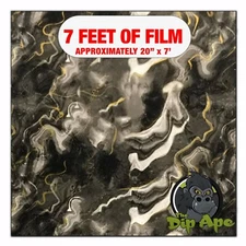 Hydrographic film Black Gold Oil Slick hydro dipping 7' x 20" hydro dip