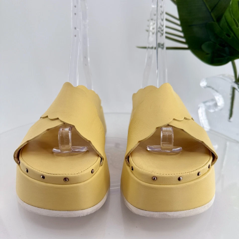 Sandália feminina AGL NOA tamanho 40 10 plataforma sola robusta sapato de couro amarelo - Imagem 4 de 4