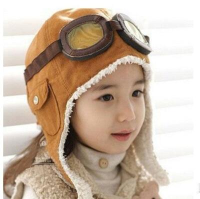 Kleinkind Kinder Kind Fliegermütze mit Schutzbrille - weiche Fleece Pilotenmütze & Ohrenschützer