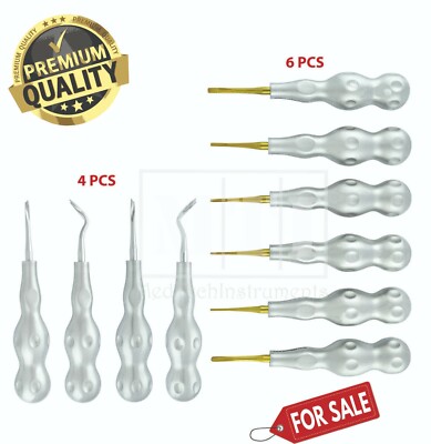 Dental Extraction Elevators Power Twist Periotome Set Of 10 Oral Surgery Tools