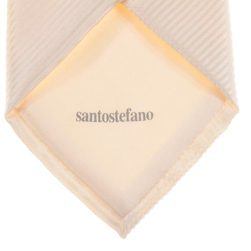 Santostefano Italo Ferretti NWOT 100% Silk Tie in Ivory with Tonal Mini Stripes - Picture 7 of 8