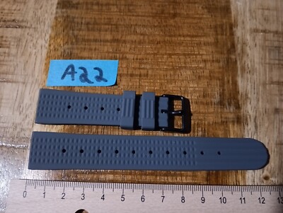 1x 20mm Uhrenarmband Vintage Diver Waffle Strap Silikon Waffellook GRAU A22