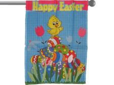 HAPPY EASTER EGGS DUCKY DUCK GARDEN BANNER/FLAG 28"X40" SLEEVED POLY