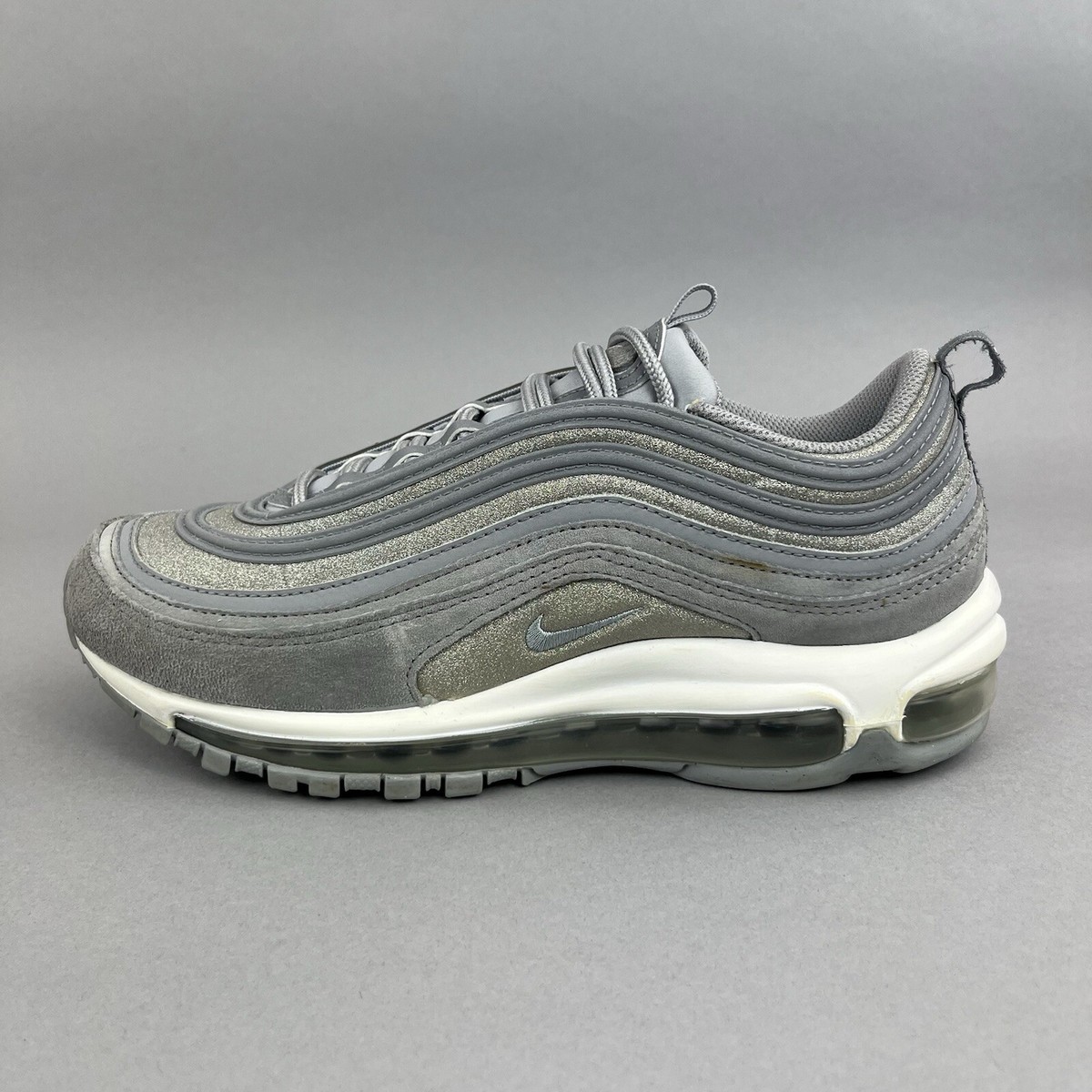 Nike Air Max 97 Wolf Grey Glitter Low Top Women's Sneakers Trainers Shoes 
