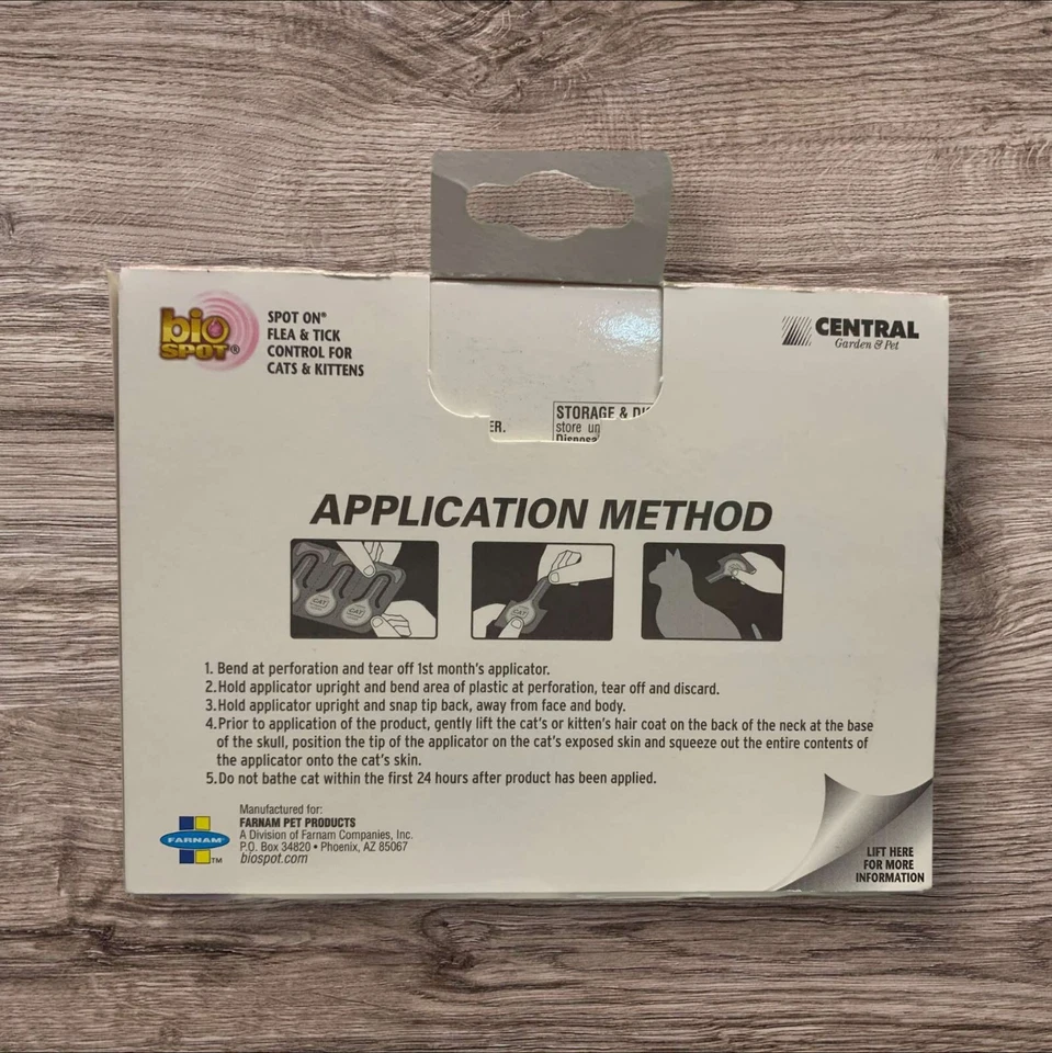 Gota de pulgas y garrapatas Bio Spot para gatos menores de 5 libras 1 caja de 3 meses TOTALMENTE NUEVA Foto 2 de 2