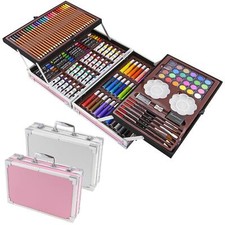 145pc Artists Aluminium Art Case Colouring Pencils Painting Set Childrens/Adults
