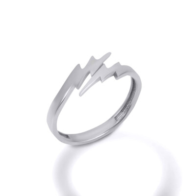 Elektrischer Ring mit doppelter Beleuchtung Donnerbolzen .925 Sterlingsilber