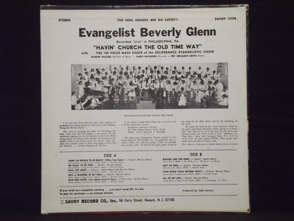BEVERLY GLENN - LORD I'M GOING TO BE READY LP RARE 1975 US SAVOY, GOSPEL SOUL - Image 3 of 4
