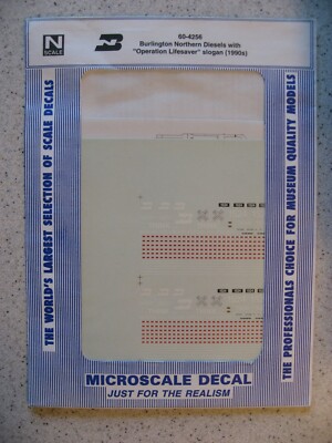 Microscale Decal N 60-4256 Burlington Northern Diesel Operation Lifesaver Slogan