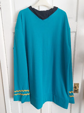 Handmade  In Yorkshire Sweatshirt Tunic Top/ Dress Turquoise  Extra  Large