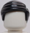 Lego Black Minifig Headgear Hair Short Smooth Combed Sideways Part Left