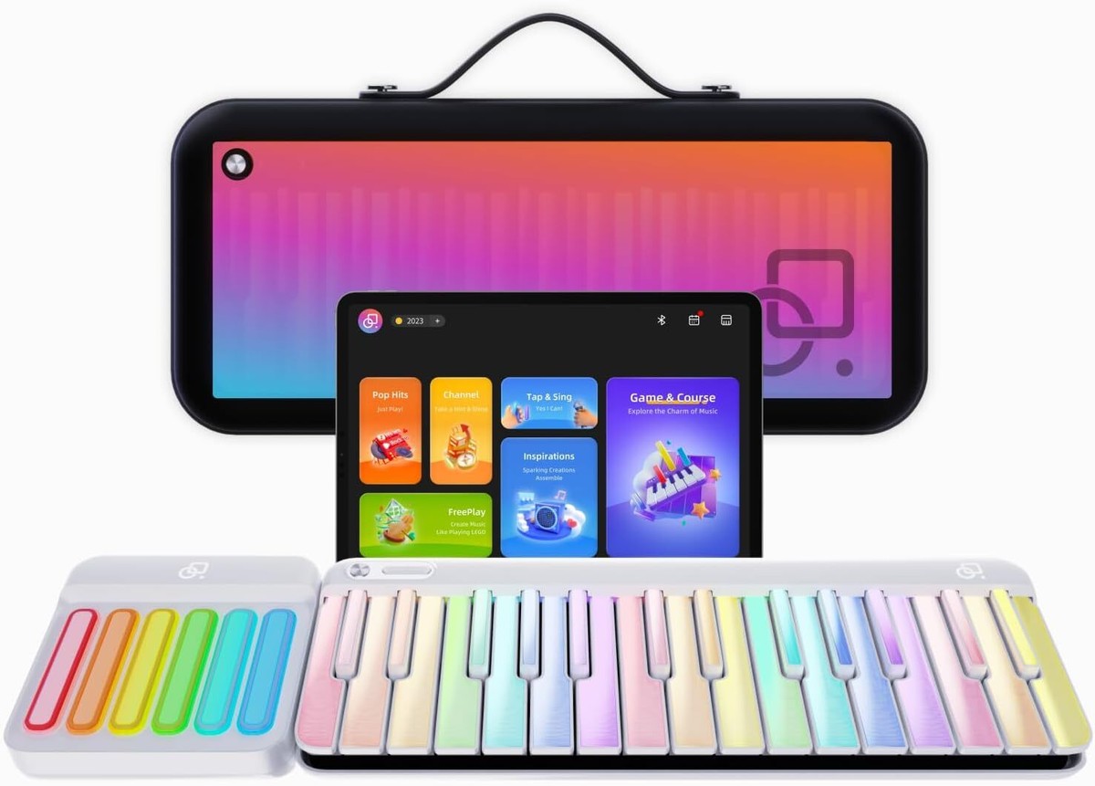 鍵盤楽器 PopuPiano Smart Keyboard Full Set PopuPiano Smart Keyboard With Rainbow Lighting Music