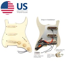 Alnico V SSS Pickup Loaded Pickguard Large 250K Pot for Strat ST Stratocaster