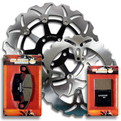 F+R Brake Rotor+Pads for Suzuki GSF250 400 Bandit (1991-1995) GS500E (1989-1995)