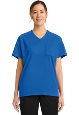 Cherokee Achieve Women's 3-Pocket V-Neck Tunic Top CK863 ROYN Royal Free Ship