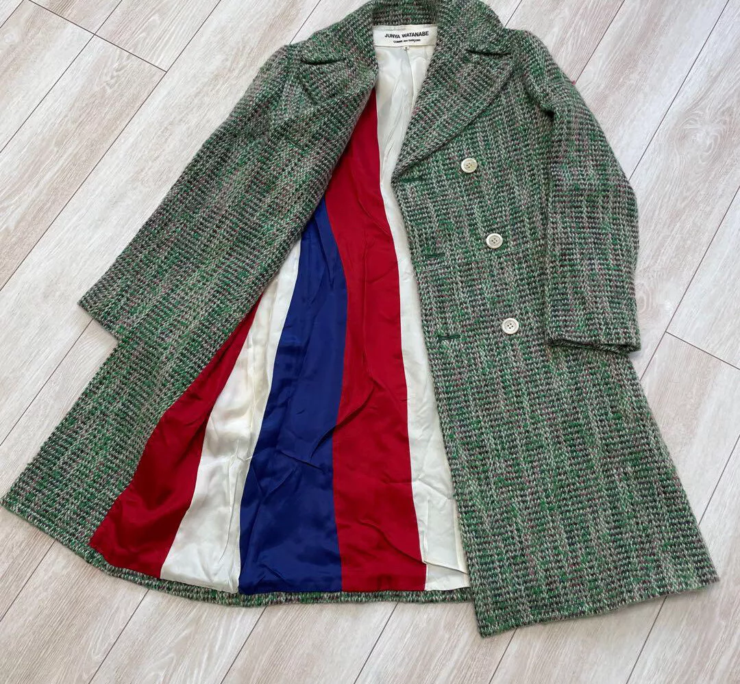 COMME des GARCONS Junya Watanabe Tweed Coat Green Authentic Men Size S Japan