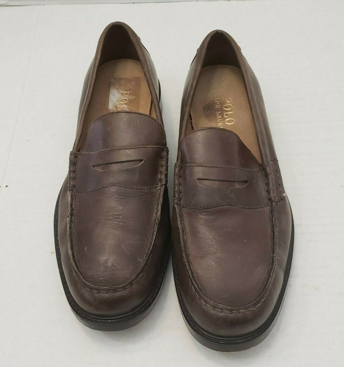 Polo Ralph Lauren Dustan Brown Leather Penny Loafers Men display picture 3