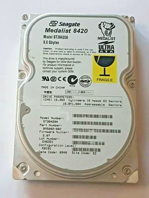 8.4 GB IDE Seagate Medalist 8420 ST38420A HDD P-ATA 5400rpm 3,5'' Festplatte