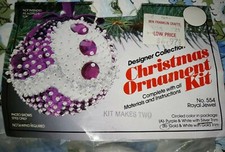 Vintage Designer Collection Christmas Ornament Kit Gold Emerald Sequins NOS