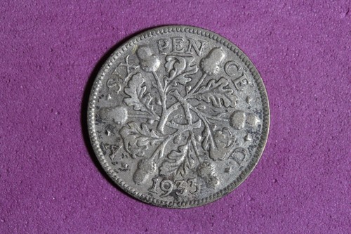 1933 Great Britain 6 Pence Silver Coin #M22189