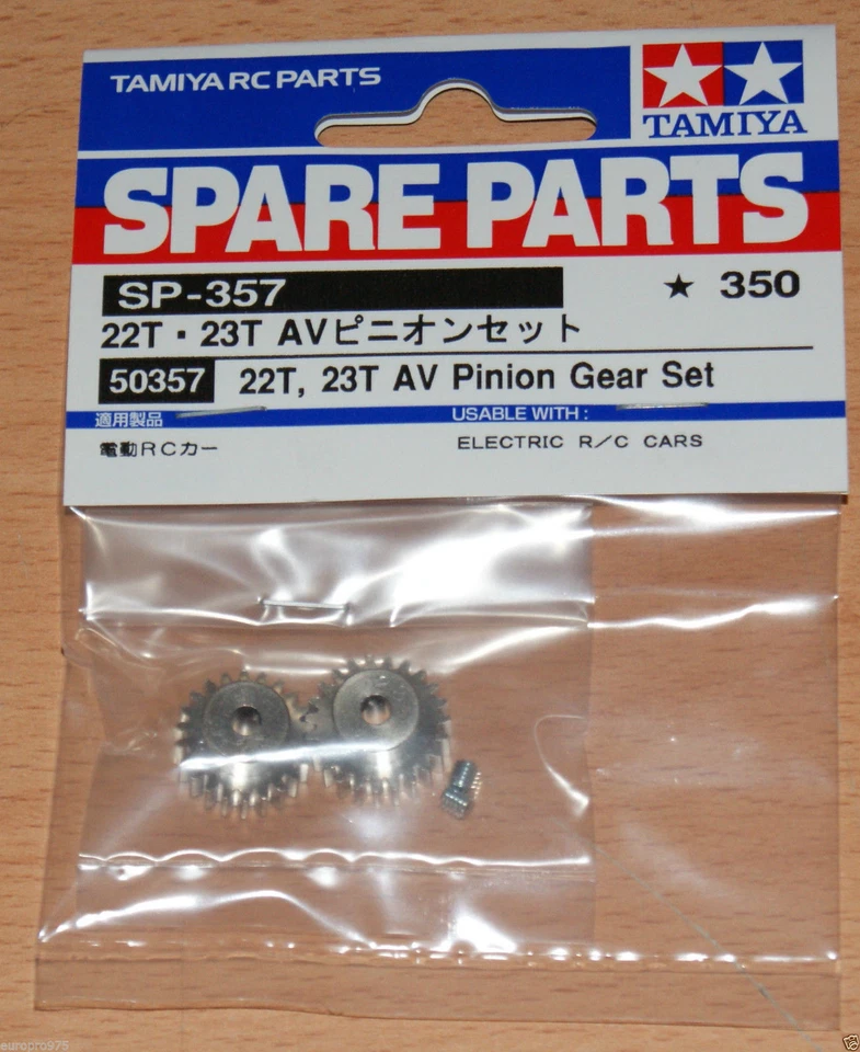 Tamiya 50357 22T, 23T AV Pinion Gear Set (TA03/F103/TA05/TT02/XV-01/TT01/TT02B)