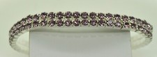 2 line light lt purple Rhinestone Stretch fashion Bracelet Bangle Wedding Bridal