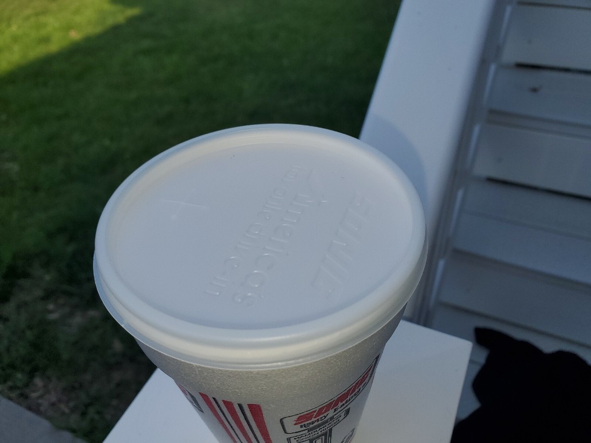 Vtg Styofoam 1980s 14 oz Cup Sonic Drive In Happy Eating Drinking