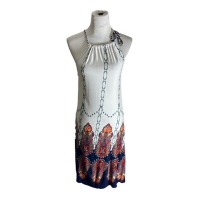Lascana Venus Halter Dress Women's Med BOHO Colorful Adjustable Tie at Neck  | eBay