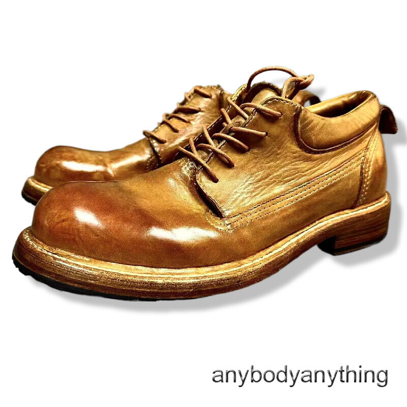 SAOLA Scarpe eleganti derby da lavoro retrò British Western uomo stringate vera pelle di cavallo