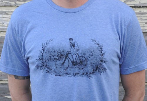 Vintage Track Bicycle Tri Blend T Shirt Retro Antique Fixed Gear Race Bike Fixie - Picture 4 of 25