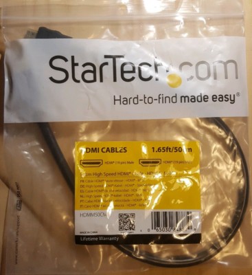 NEW STARTECH.COM HDMM50CM 0.5M HI SPEED HDMI TO HDMI MM (HDMM50CM)