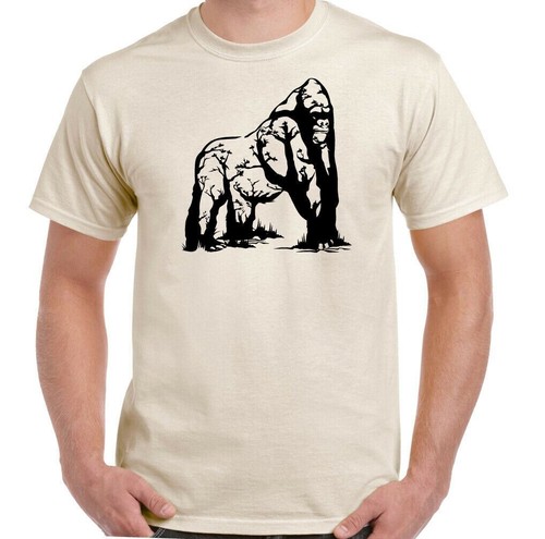 Gorilla T-Shirt Ecology Herren Abstrakt Wild Tier Primat Ökologisch Peta Top - Bild 15 von 25
