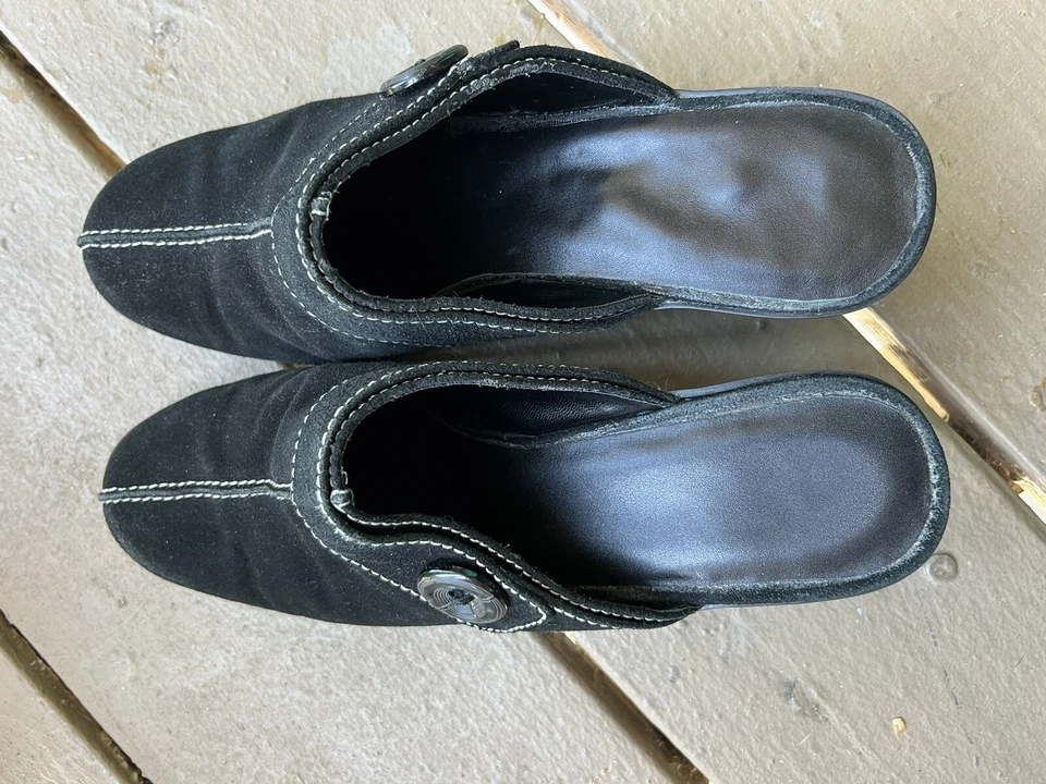 Zapatos sin cordones para mujer Anne Klein iflex negros gamuza talla US 7,5 tacón sin cordones. Foto 3 de 4