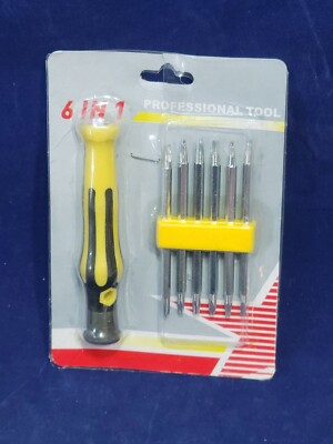 6 in 1 Professional Precision Screwdriver Tool Set 6 Double Sided Bits 12 Sizes 