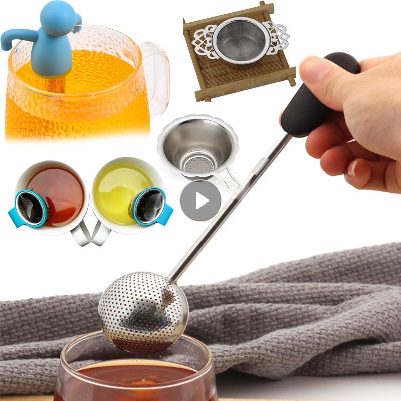 Mesh Tea Strainer Stainless Steel Tea Infuser Reusable Metal Tea Bag Filter Loos