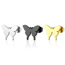 2pairs stainless steel Butterfly earrings, 4 colors Available Wholesale FJS15