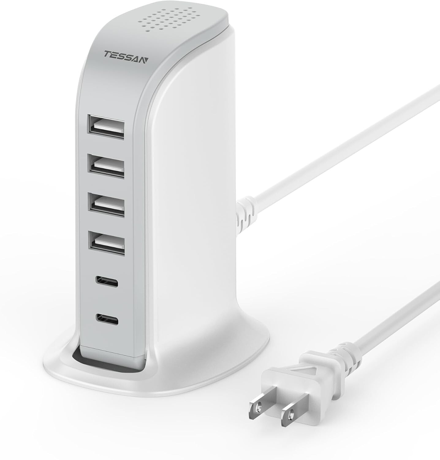 Charging Station for Multiple Devices 40W 6 Port USB Charger Tower Type C Charge-image