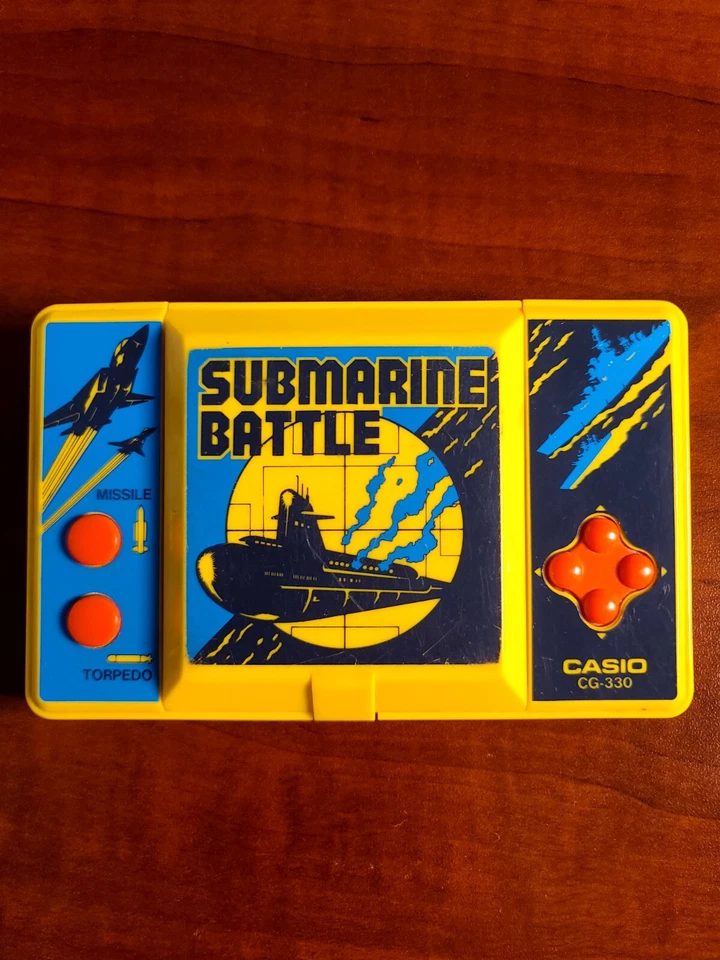 Casio Juego Submarino Batalla CG-330 1985 Vintage Retro LCD Juego Electrónico Foto 2 de 3