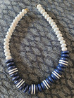 Beautiful Vintage Beaded Necklace Navy Blue & White Beads Nautical Boat Look!! — photo 5
