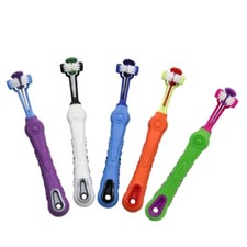 3 Sided Pet Toothbrush for Dogs Teeth Care Dog Cats Cleaning Mouth Brushes