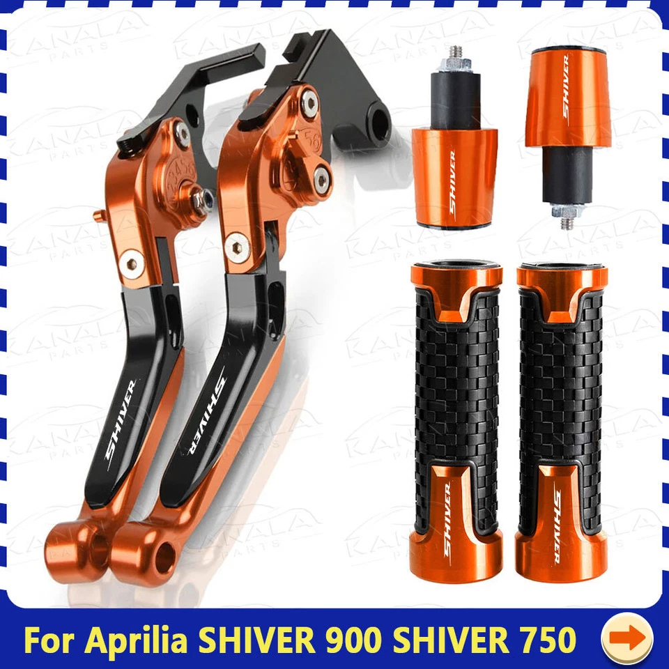 For Aprilia SHIVER 900 SHIVER 750 CNC Handle Grips Cap Brake Clutch Levers Sets Foto 4 de 4
