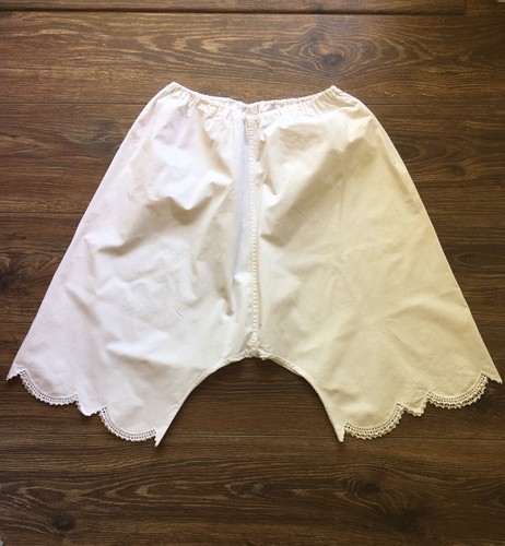 Vtg Antique White COTTON Edwardian Bloomers CROCHE