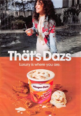 Häagen-Dazs Dulce De Leche Ice Cream Luxury Is Where You Are Vtg Mag Print Ad