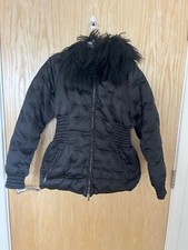 Moncler Black  Snow Ski Jacket Short Down With Fur.