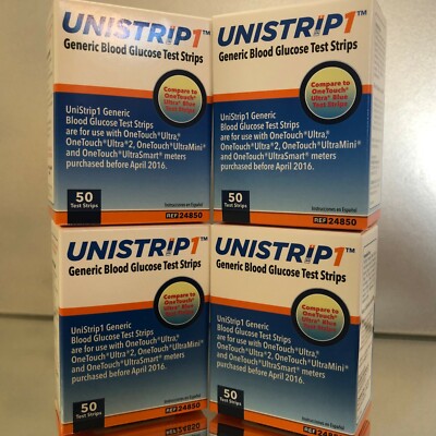 UniStrip Glucose Test Strips 200 ct - Generic For One Touch Ultra EXP 07/27/2026