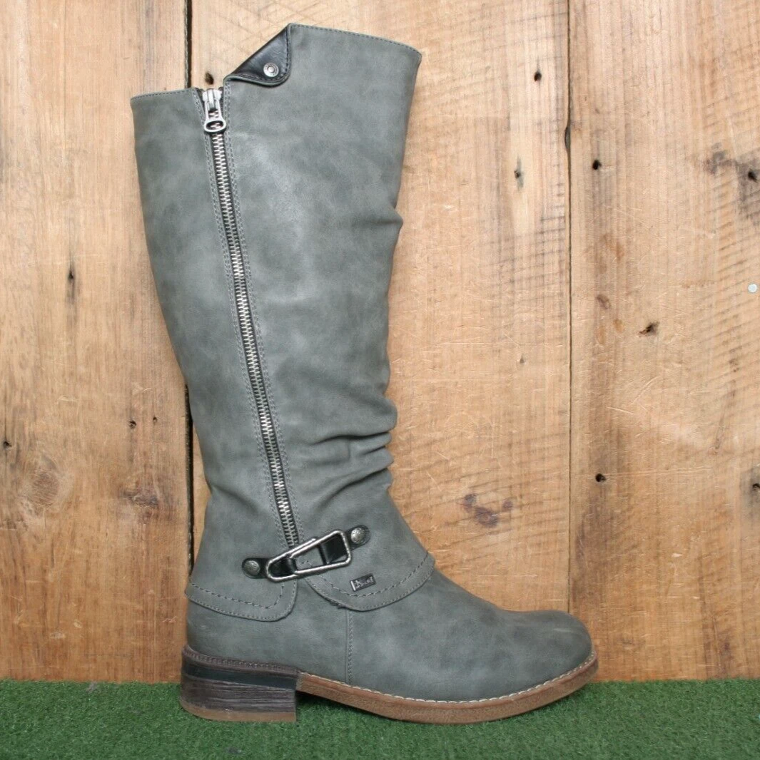 Rieker grey knee shop high boots