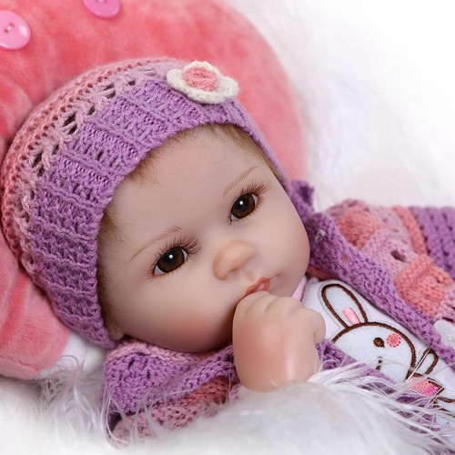 Cute Simulation 16" Reborn Girl Doll Baby Dolls Vinyl Silicone New-born Gift - Picture 3 of 10